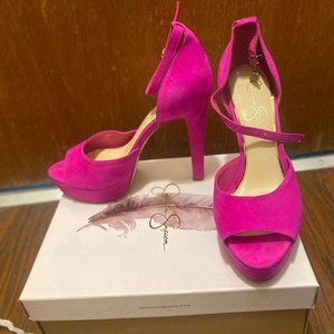 HOT PINK PLATFORM HEELS